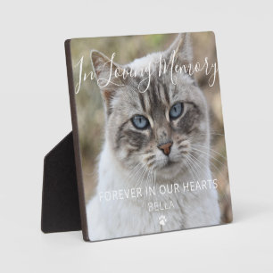 Aandenkenplaquette met foto voor huisdierkat geden fotoplaat
