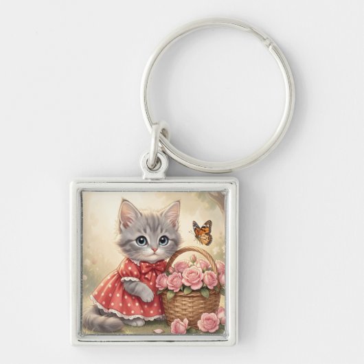 aandoenlijk kattenfiguur sleutelhanger (Voorkant)