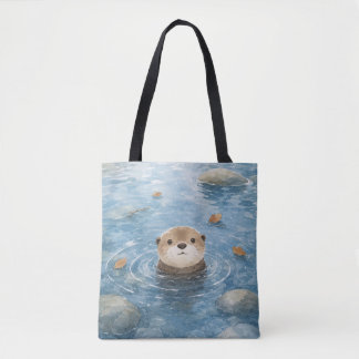 Aandoenlijke Otter Waterverf Draagtas