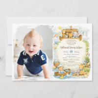 Aandoenlijke uitnodiging voor de doop van een baby