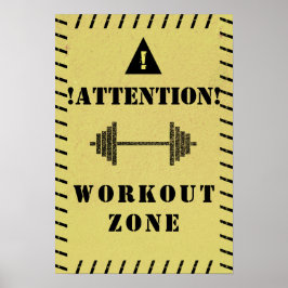 Aanduidbord voor uitloopzone gym-stijl poster