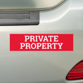 Aanduiding/sticker PRIVATE EIGENDOM Bumpersticker (Op auto)