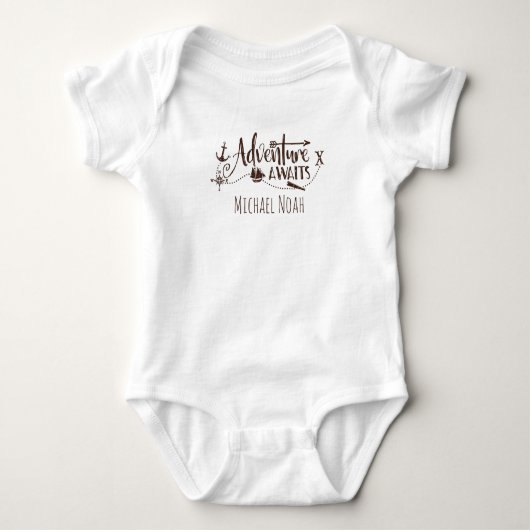 "Aanduiding van avontuur" Nautical Personalized Romper (Voorkant)