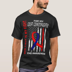 Aangeboren Hart Chd-bewustzijn Achterkleindochter T-shirt