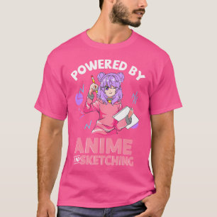 Aangedreven anime en schetsanime t-shirt
