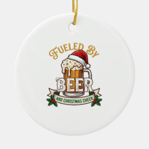 Aangedreven Bier Kerst Vrolijkheid Mok Sinterklaas Keramisch Ornament