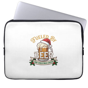 Aangedreven Bier Kerst Vrolijkheid Mok Sinterklaas Laptop Sleeve