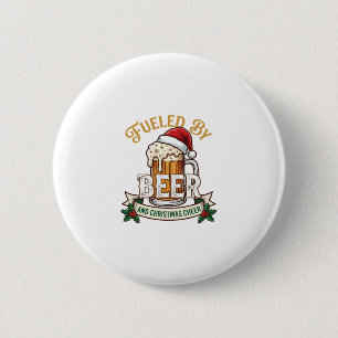 Aangedreven Bier Kerst Vrolijkheid Mok Sinterklaas Ronde Button 5,7 Cm