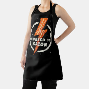 Aangedreven door Bacon Funny Retro Foodie Esthetie Schort