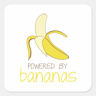 Aangedreven door bananen vierkante sticker