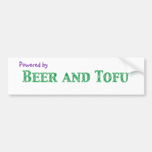 Aangedreven door Beer en Tofu Bumpersticker