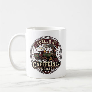 Aangedreven door cafeïne & kolendamp stoomtrein koffiemok