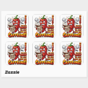 Aangedreven Door Caffeïne Grappige Sticker Koffi