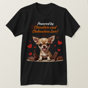 Aangedreven door Chocolade en Chihuahua Liefde T-shirt