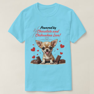 Aangedreven door Chocolade en Chihuahua Liefde T-shirt