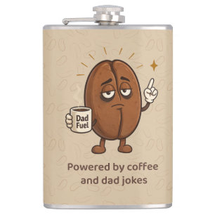 Aangedreven door Coffee Cute Coffee Bean Vaderdag Heupfles