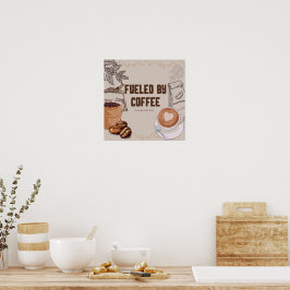 Aangedreven door Coffee Poster – Funny Wall Art Pr
