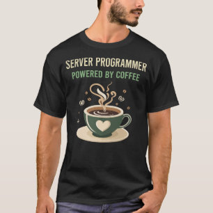 Aangedreven door Coffee Server Programmer T-shirt
