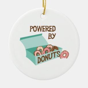 Aangedreven door donuts keramisch ornament