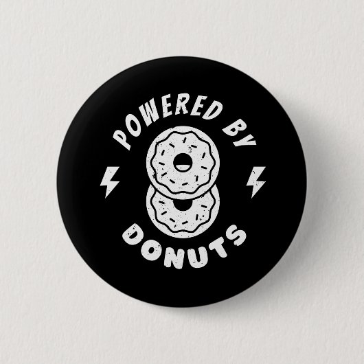 Aangedreven door donuts ronde button 5,7 cm (Voorkant)