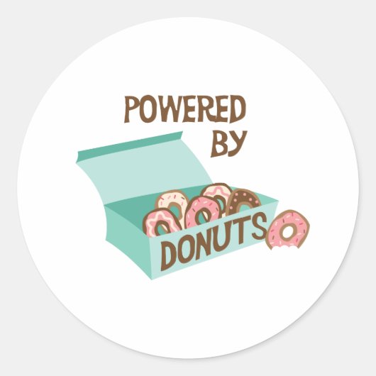 Aangedreven door donuts ronde sticker (Voorkant)