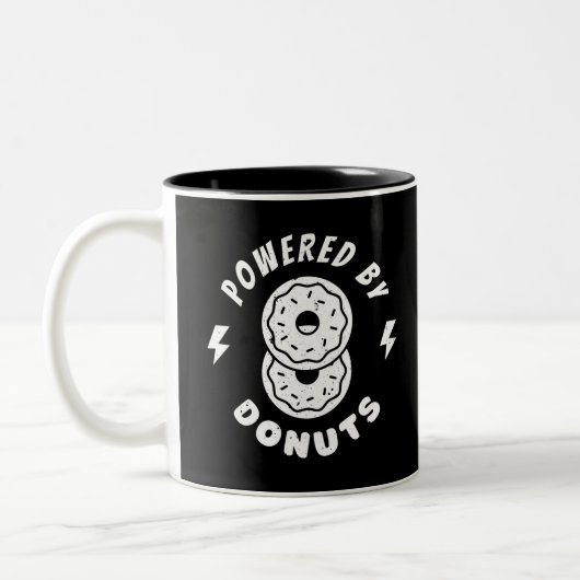 Aangedreven door donuts tweekleurige koffiemok (Links)