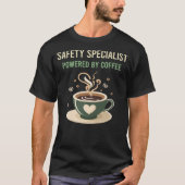 Aangedreven door een koffiespecialist t-shirt (Voorkant)