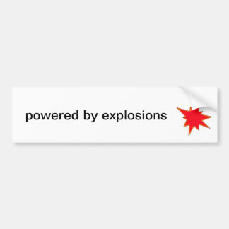 Aangedreven door explosies van bumpersticker met e
