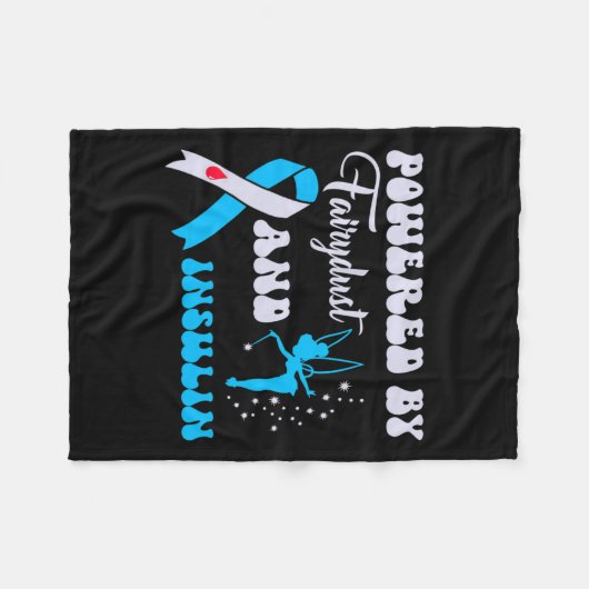 Aangedreven door Fairydust en insuline diabetes Aw Fleece Deken (Voorkant (Horizontaal))