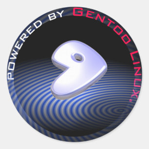 AANGEDREVEN DOOR Gentoo Linux Ronde Sticker