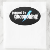 Aangedreven door geocaching ovale sticker (Tas)
