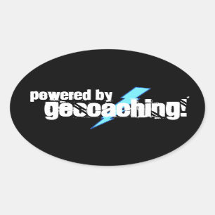 Aangedreven door geocaching ovale sticker