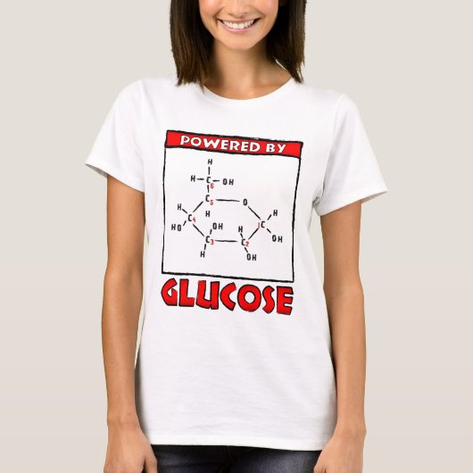 Aangedreven door glucose t-shirt (Voorkant)
