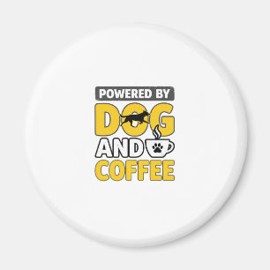 Aangedreven Door Hond En Koffie Vintage Shirt Ontw Magneet