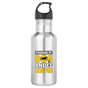 Aangedreven Door Hond En Koffie Vintage Shirt Ontw Waterfles