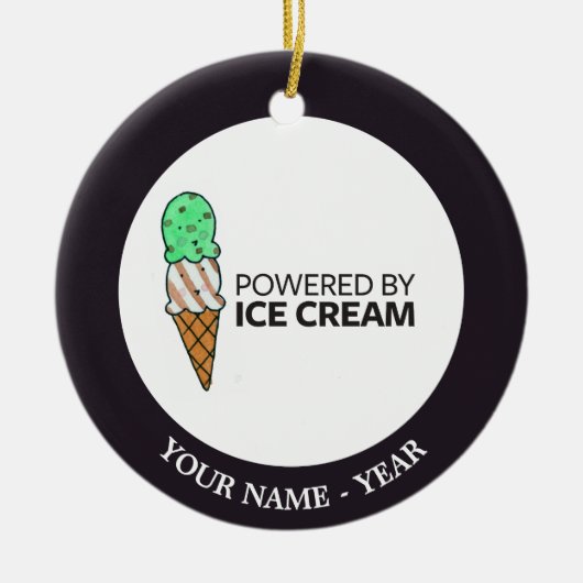 Aangedreven door Ice Cream Keramisch Ornament (Voorkant)