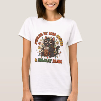 Aangedreven Door IJskoude Koffie En Vakantie Panie T-shirt