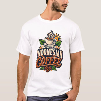 Aangedreven door Indonesische koffie vintage illus T-shirt