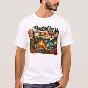Aangedreven door Kampeerontwerpen met kampvuur T-shirt