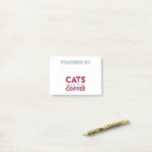 aangedreven door katten en koffie post-it® notes (Op bureau)