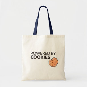 Aangedreven door koekjes tote bag