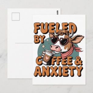 Aangedreven door koffie en angst – Grappige cafeïn Briefkaart