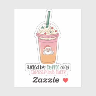Aangedreven door koffie en kerstvreugde sticker