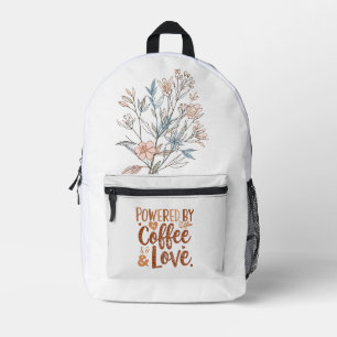 Aangedreven door koffie en liefde – Cute Mom Life  Bedrukte Rugzak