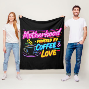 Aangedreven door koffie en liefde Grappige Moede Fleece Deken