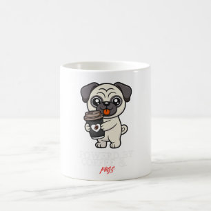 Aangedreven door koffie en Pugs Mooie Pug-hond Koffiemok