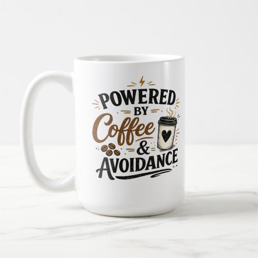 Aangedreven door koffie en vermijding koffiemok (Links)
