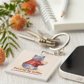 Aangedreven door koffie sleutelhanger (Voorkant Rechts)