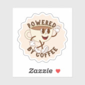 Aangedreven door koffie sticker (Vel)