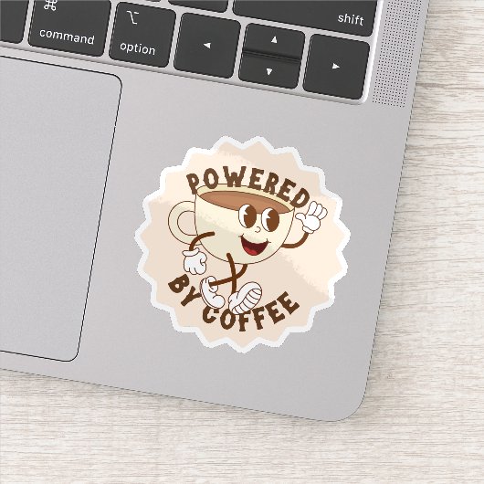 Aangedreven door koffie sticker (Detail)